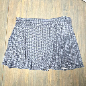 Prana Womens L Keely Skort Stretch Lined Pull On Athletic Geometric Gray Black